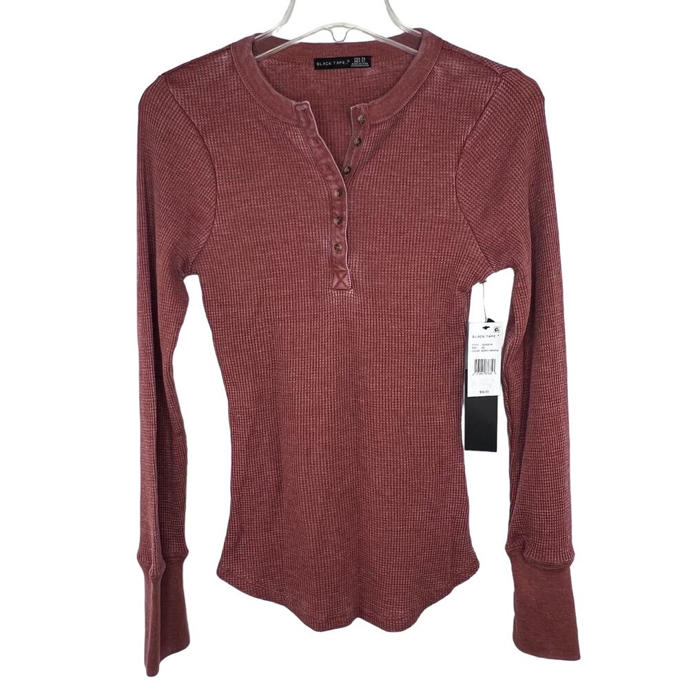 NWT Black Tape_ Size XS Ribbed Copper Long Sleeve Shirt